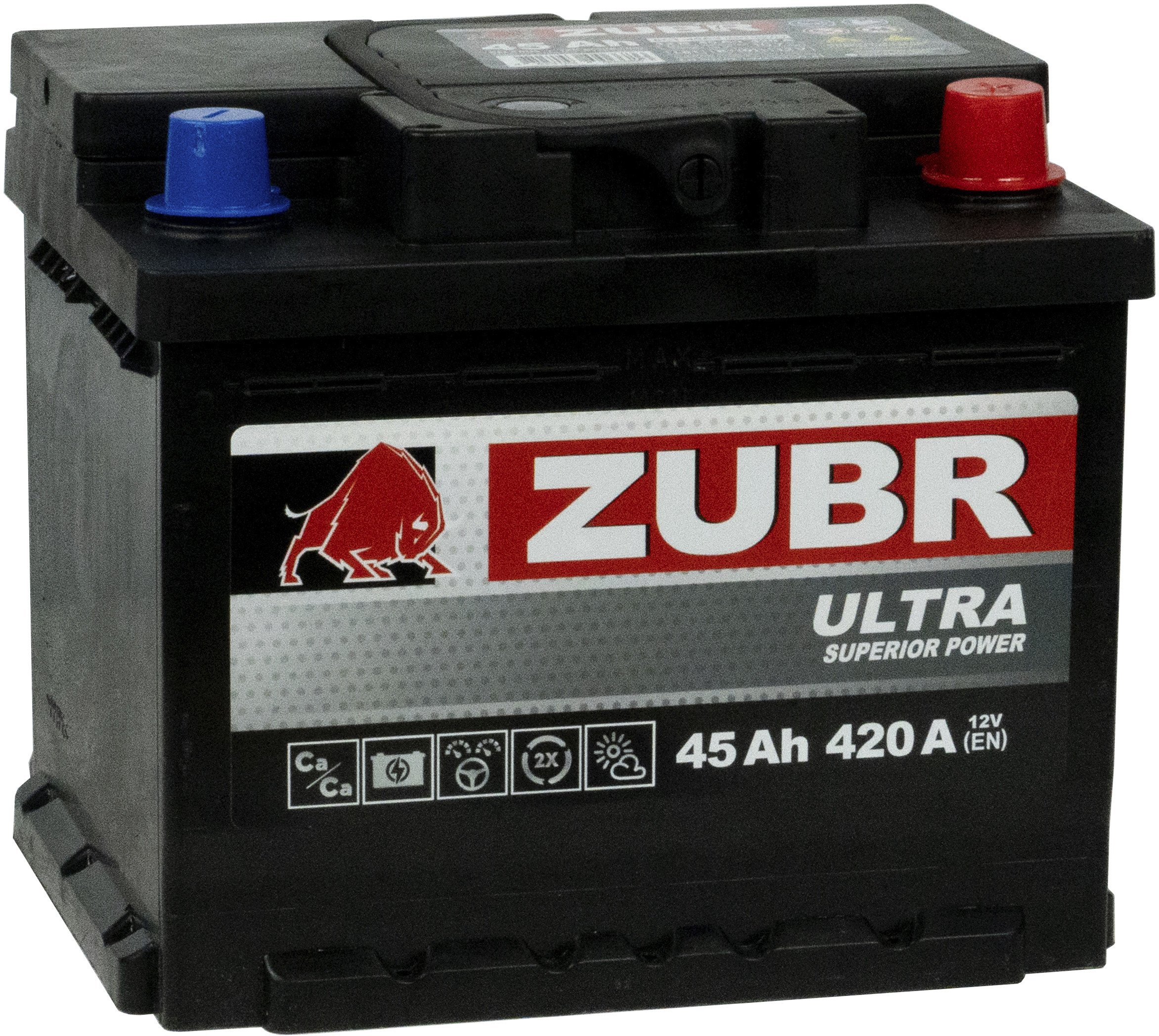 

Автомобильный аккумулятор Zubr Ultra R+ Турция (45 А·ч)