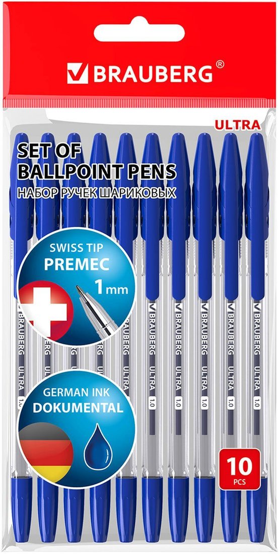 

Набор шариковых ручек BRAUBERG Ultra 143570 (10 шт.)