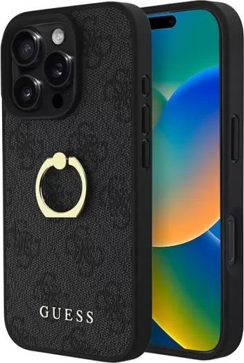 

Чехол для телефона Guess PU 4G + Ring для iPhone 16 Pro GUHCP16L4GMRGR