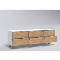 Комод Миркомодоф Майн 2 (белый/дуб крафт золотистый)