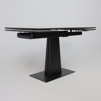 Кухонный стол Lepremo AV 2119 МДФ+керамика раздвижной 1200-1800x800 (серый матовый Carmen Light Grey/черный)