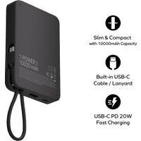 Внешний аккумулятор Momax 1-Power X Built-in USB-C IP152 10000mAh (черный)