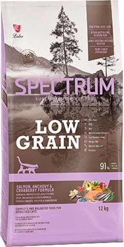 Сухой корм для кошек Spectrum Low Grain Sterilised Adult with Salmon, Anchovy & Cranberry (для стерилизованных с лососем, анчоусом и клюквой) 12 кг