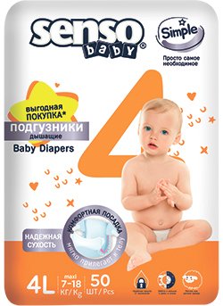 

Подгузники Senso Baby Simple Maxi 4L (50 шт)