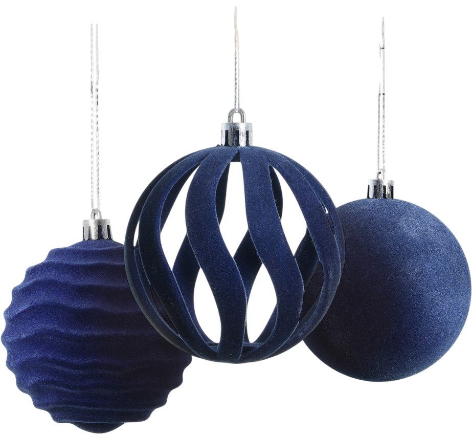 

Елочная игрушка Зимнее волшебство Бархат. Грация 10870265 (6шт, синий)