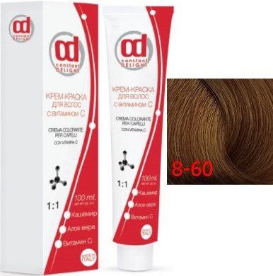 

Крем-краска для волос Constant Delight Crema Colorante с витамином С 8/60 светло-русый сандре шоколад.