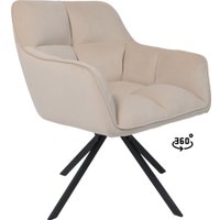 Интерьерное кресло AksHome Virginia (кремовый велюр HCJ-3/черный)