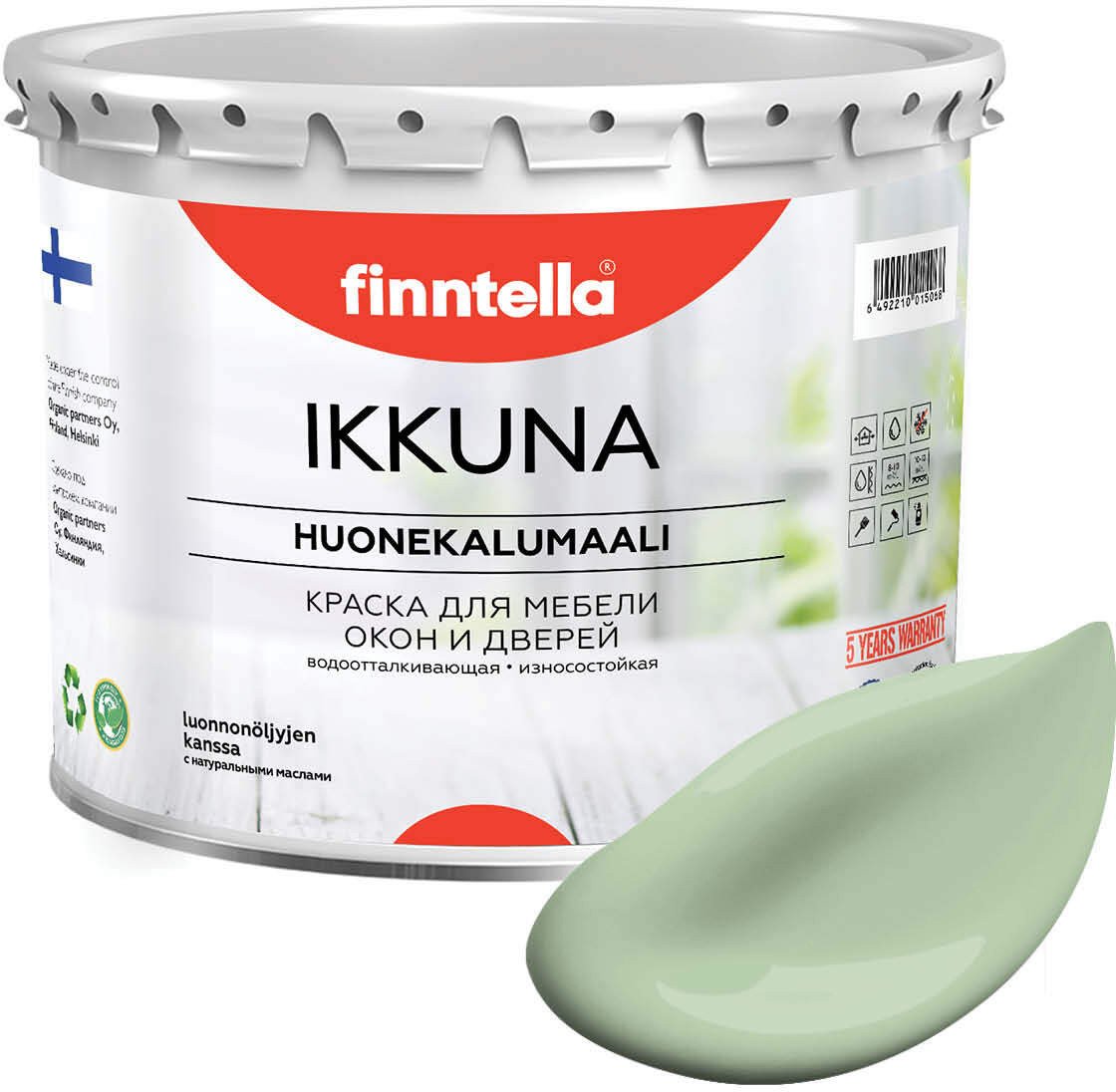 

Краска Finntella Ikkuna Omena F-34-1-3-FL027 2.7 л (зеленый)