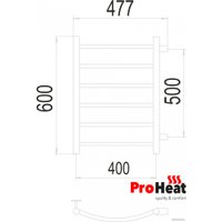 Полотенцесушитель ProHeat Classic 40x60 (боковое подключение, черный муар)