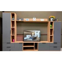 Тумба Трия Хилтон для ТВ (дуб крафт золотой/графит матовый)