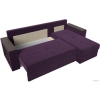 Угловой диван Лига диванов Дубай лайт правый 114147 (велюр фиолетовый)