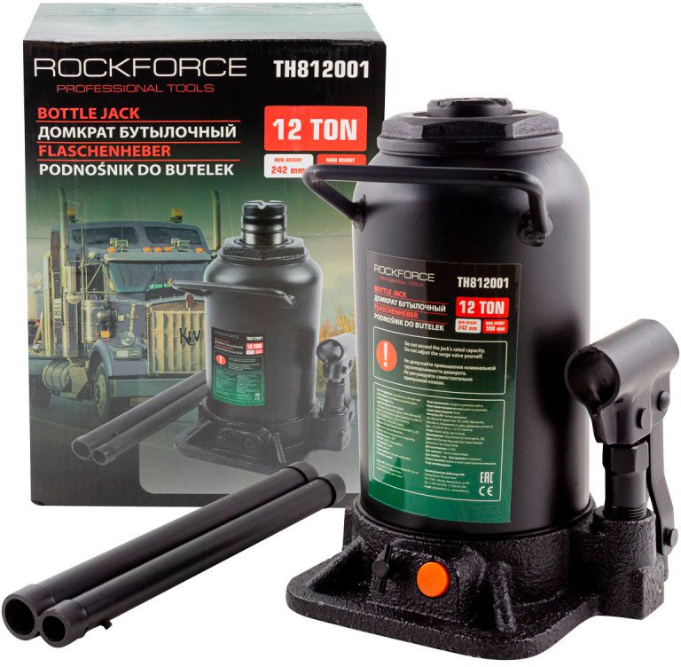 

Бутылочный домкрат RockForce RF-TH812001(DS) 12т