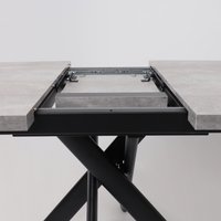 Кухонный стол Мамадома Leonel-130 раздвижной 130-165х85 (серый сланец/черный)