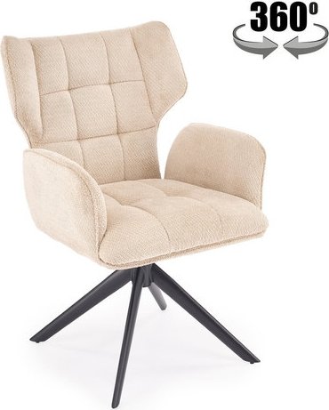 

Стул с подлокотниками Halmar K601 (бежевый/черный)