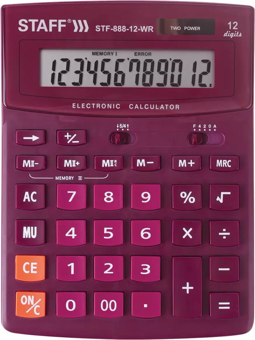 

Бухгалтерский калькулятор Staff STF-888-12-WR 250454
