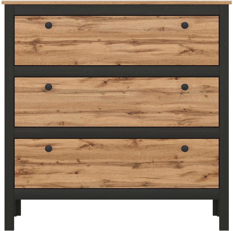 

Комод Black Red White Loft KOM3S/90 (дуб вотан/черный матовый)