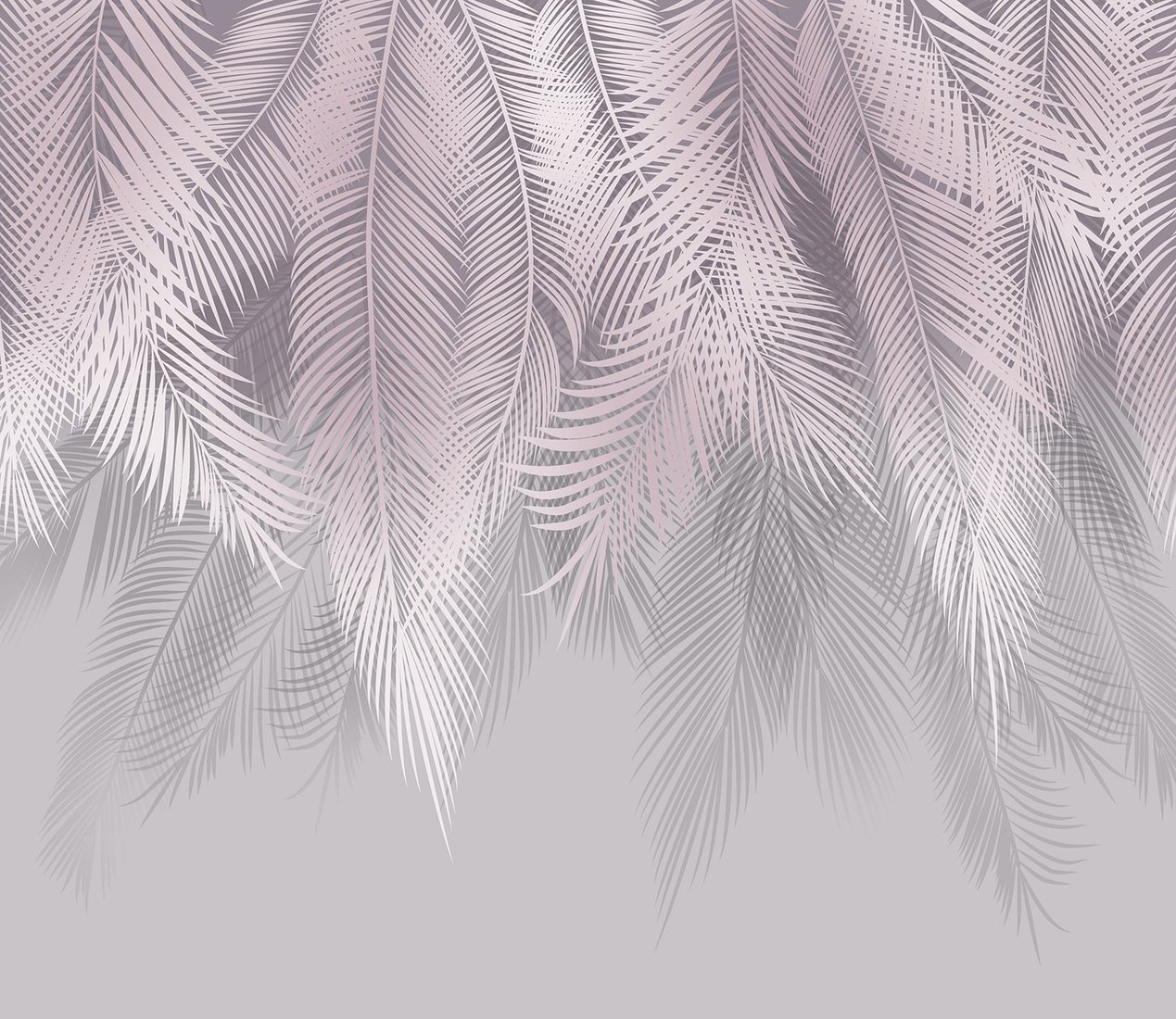 

Фотообои Citydecor Пальмовые листья 312x265 пудровый/серый