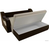 Диван Лига диванов Меркурий 100344 100 см (микровельвет, бежевый/коричневый)