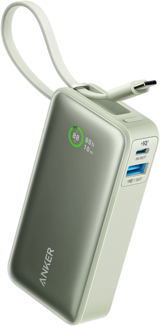 

Внешний аккумулятор Anker Nano Power Bank Built-in USB-C A1259 30W 10000mAh (зеленый)