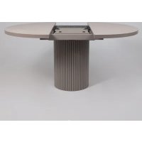 Кухонный стол Мамадома Askar round slide-116 раздвижной 116-156 (bayona ivory premium cer/капучино)