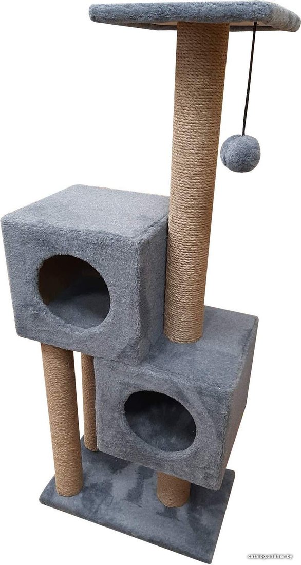 Комплекс Cat House двойной домик 1.27 (джут серый)