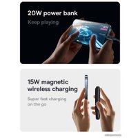 Внешний аккумулятор Baseus Magnetic Bracket Wireless Fast Charge 10000mAh PPCX080005 (сиреневый)