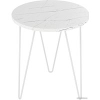 Журнальный столик Sheffilton SHT-CT79 (белый мрамор/белый муар)