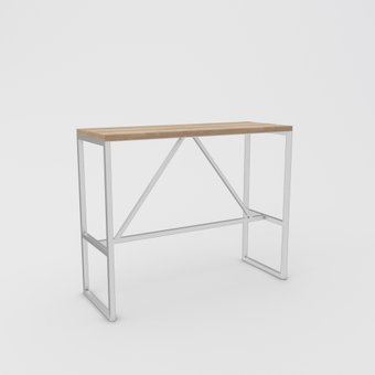 Барный стол Hype Mebel Дельта 120x55 (белый/дуб галифакс натуральный)