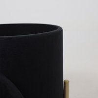 Пуфик AksHome Boot (черный велюр/золото)