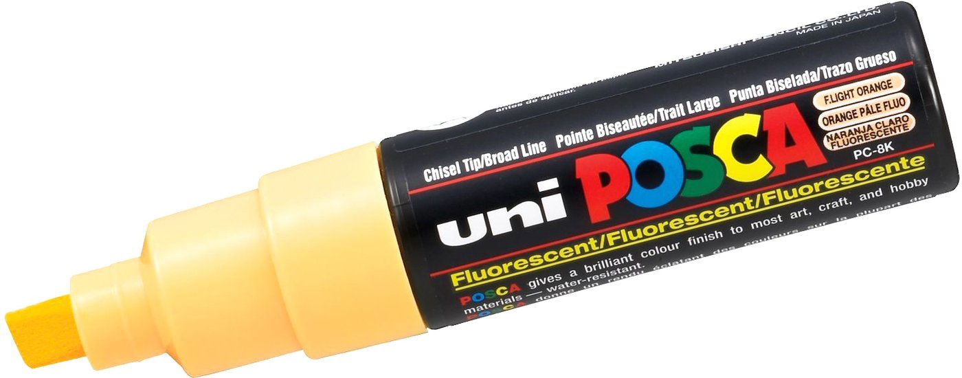 

Маркер художественный UNI Mitsubishi Pencil Posca 8 мм PC-8K F.L.ORANGE (флуоресцентный светло-оранжевый)