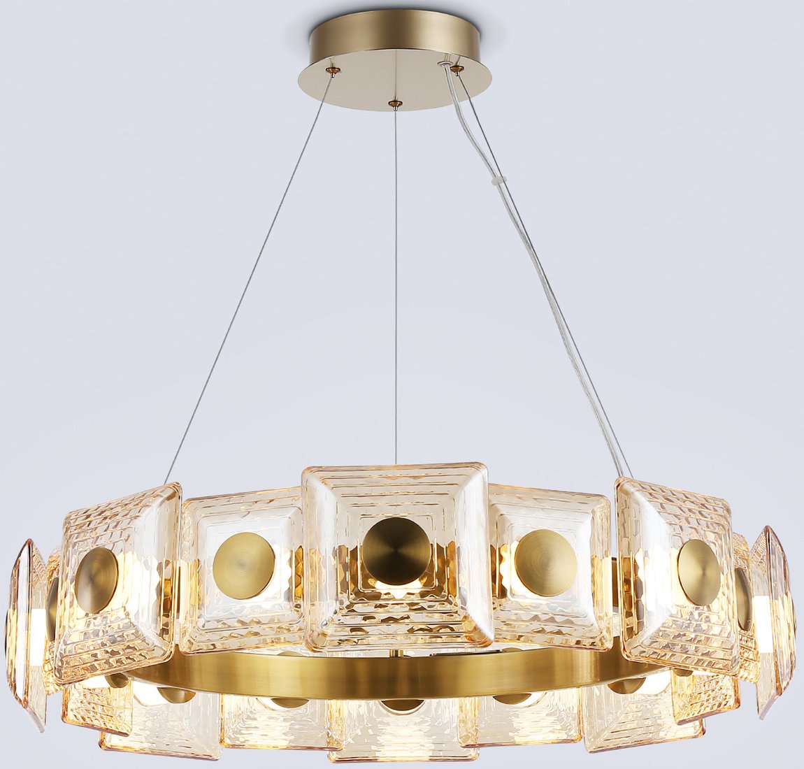 Подвесная люстра Ambrella light LH31027 BS/TI (латунь/янтарь)