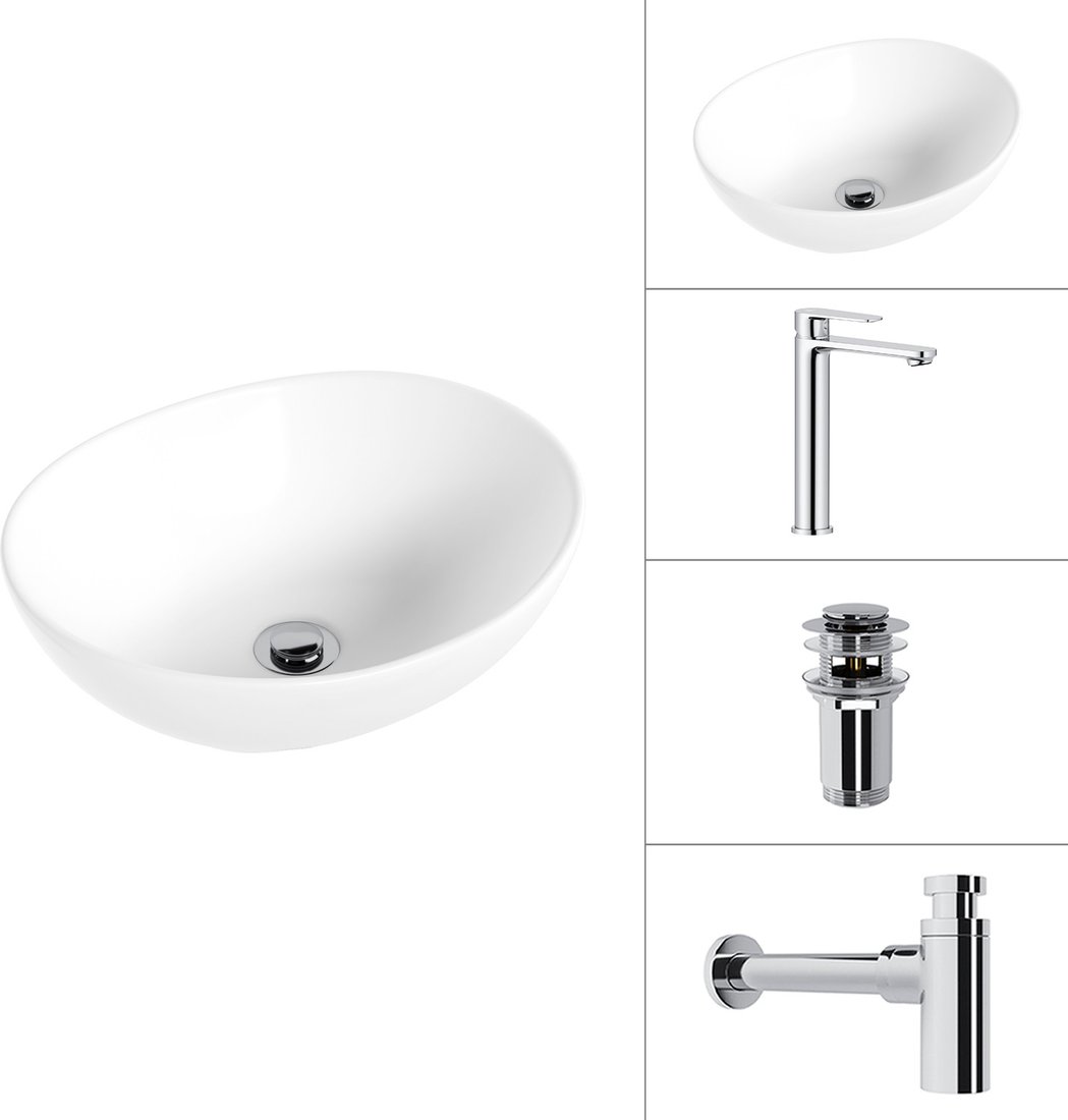 Умывальник Lauter 21652 + Moon 21СK81691C + сифон 21635CH + дон.клапан 21190CH (хром)
