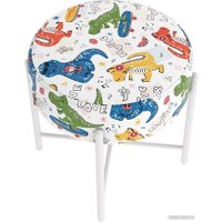 Пуфик Sheffilton KIDS SHT-B4 (диномикс/белый муар)