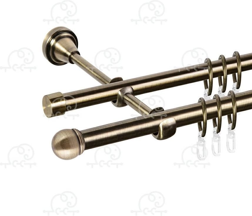 

Карниз для штор АС ФОРОС Сфера D16Г/16Г с простым кольцом с крючком (1.6 м, антик)