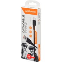 Кабель GoPower 00-00018566 USB Type-A - USB Type-C (1 м, черный)