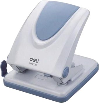 Дырокол Deli Pro 0126 35 листов (белый/синий)