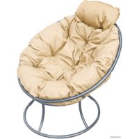 Кресло M-Group Папасан мини 12060301 (серый/бежевая подушка)