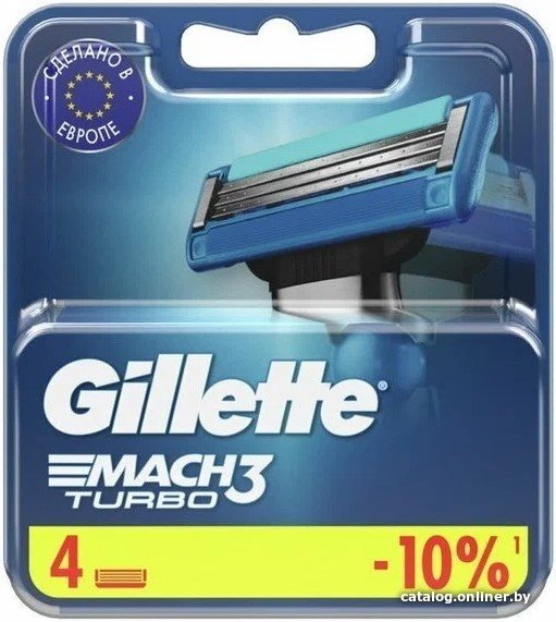 Сменные кассеты для бритья Gillette Mach3 Turbo (4 шт) 3014260331306