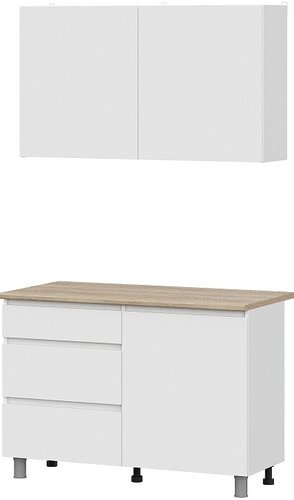 Готовая кухня NN мебель Денвер 1.2м (белый/дуб сонома)
