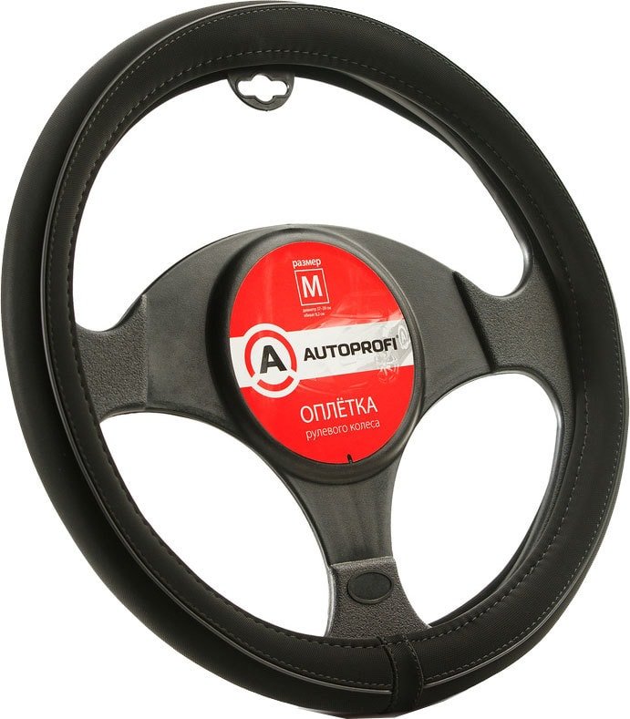 

Оплетка на руль Autoprofi AP-2020 BK/BK (M) (черный)
