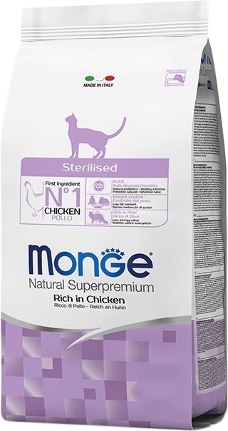 

Сухой корм для кошек Monge Sterilised Rich in Chicken 10 кг