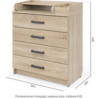 Детский комод Атон Мебель Marvin (дуб сонома)
