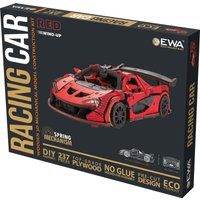 Сборная модель Eco-Wood-Art Гоночный автомобиль (красный)