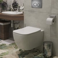 Унитаз подвесной Roxen Cube One Rimless 6 в 1 StounFix Dual Fresh 625840 (оружейная сталь/металл) в Бобруйске