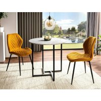 Кухонный стол Signal Alto II ALTOIIBMAC80 (белый мрамор/черный)