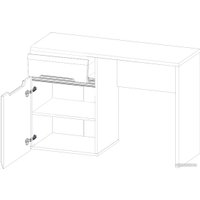 Туалетный столик без зеркала Black Red White Azteca S205-TOL1D1S (белый/белый блеск)