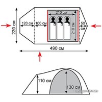 Экспедиционная палатка TRAMP Cave 3 v2 (зеленый)