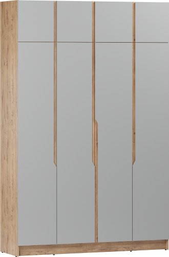 Шкаф распашной ЭлиГард Aura 4Dа (дуб вотан/дымчатый алмаз)