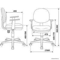 Компьютерное кресло Бюрократ CH-W356AXSN (ткань, пластик, розовый)