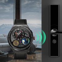 Умные часы Skmei S232 (с черным кожаным ремешком)